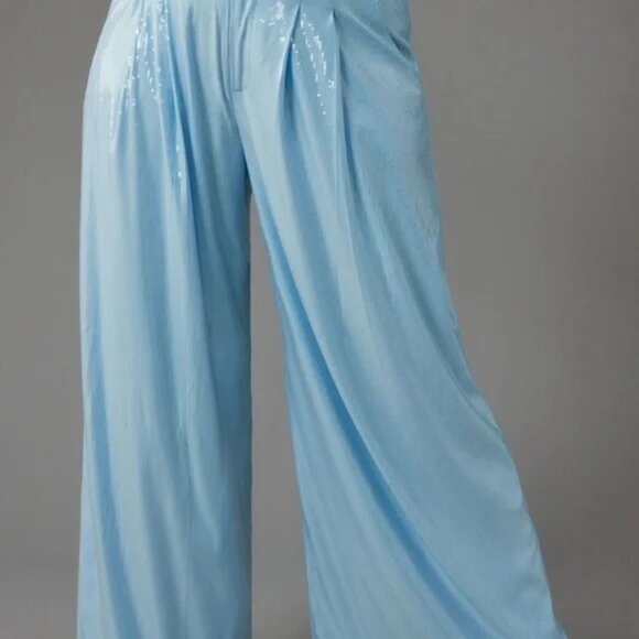The Avery Pleated Wide-Leg Trousers by Maeve: Sequin Edition. NWT. MRSP $178 - Picture 5 of 9